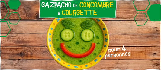 Recette d'été-Gazpacho de concombre et courgette ludique et frais