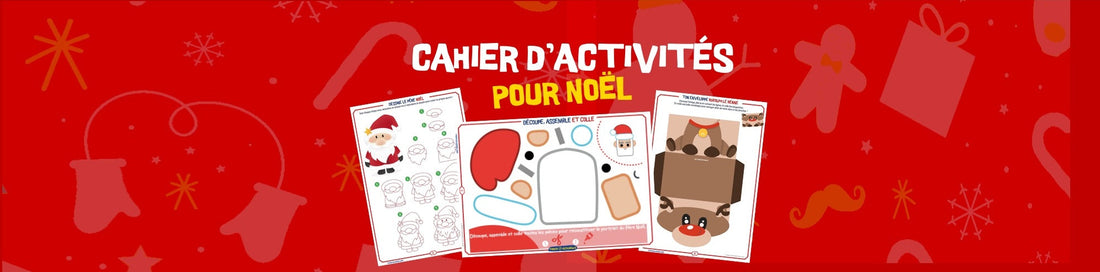 Découvrez notre cahier d'activités de Noël à imprimer gratuitement : jeux, coloriages, cartes de voeux, bricolages et recettes pour des fêtes créatives en famille !