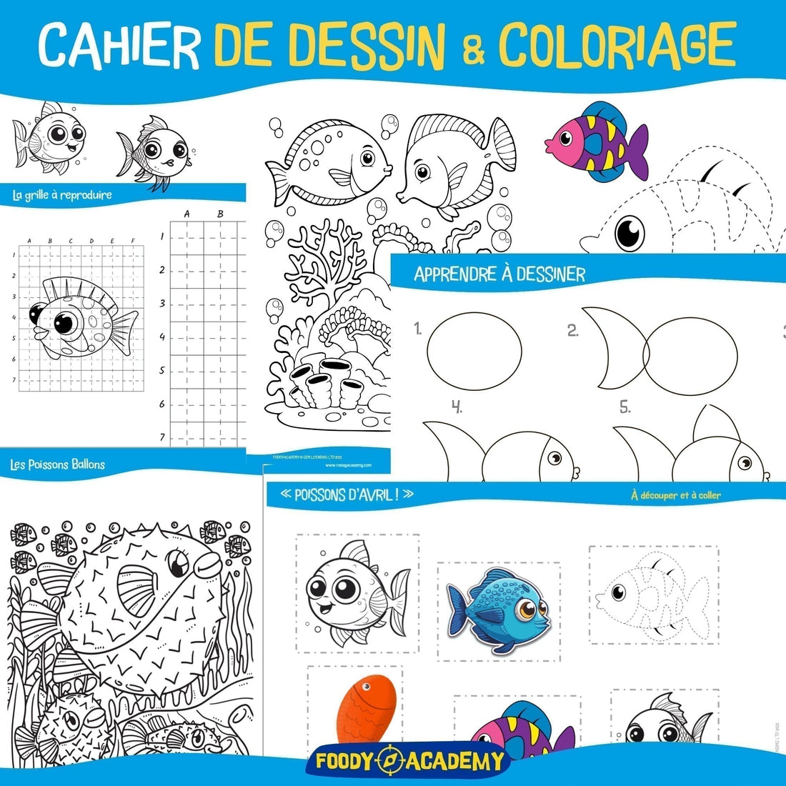 CAHIER D'ACTIVITÉS ET DE COLORIAGE SPÉCIAL "POISSON D'AVRIL" POUR LES ENFANTS À TÉLÉCHARGER GRATUITEMENT
